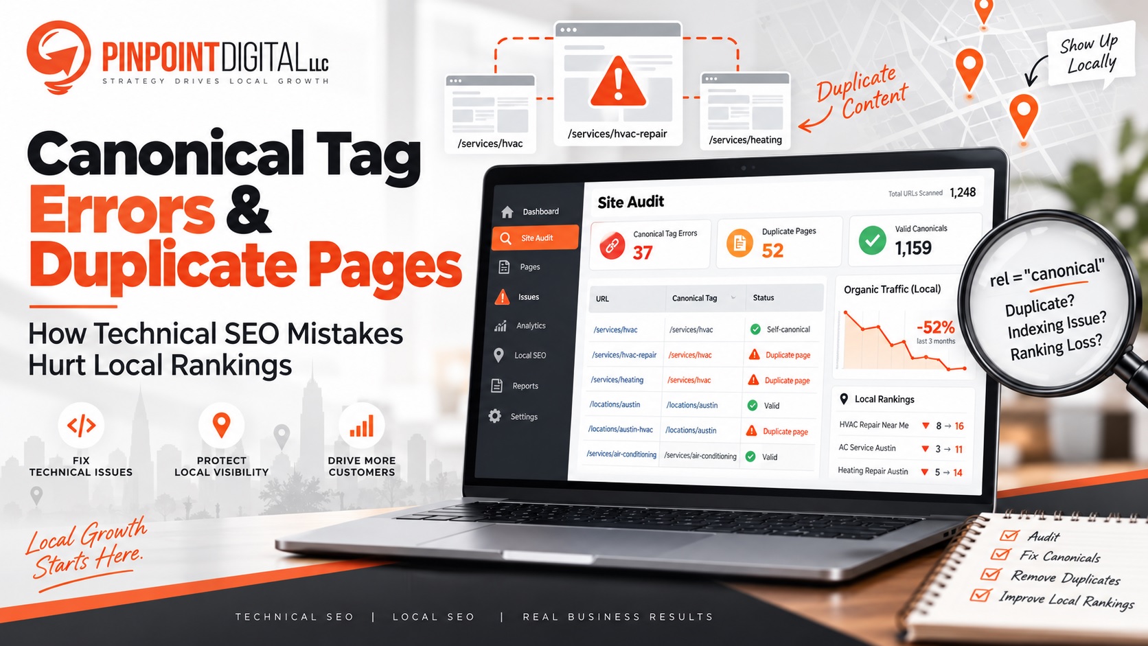 Canonical Tag Errors & Duplicate Location Pages: How to Fix Local SEO Ranking Loss